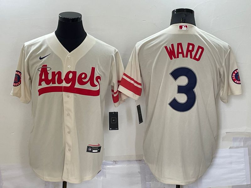 Men Los Angeles Angels 3 Ward Cream City Edition Game Nike 2022 MLB Jersey